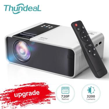 Imagem de Thundeal hd mini projetor td90 nativo 1280x720p led android wi fi projetor vídeo cinema em casa 3d