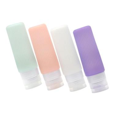 Imagem de DOITOOL 4 pçs garrafa de gel de sílica silicone frascos coloridos shampoo portátil recipiente de plástico recipientes de maquiagem xampu colorido gadgets domésticos capa líquida pp produtos domésticos