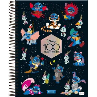 Imagem de Caderno 10X1 Capa Dura Disney 100 Stitch 160F - Foroni