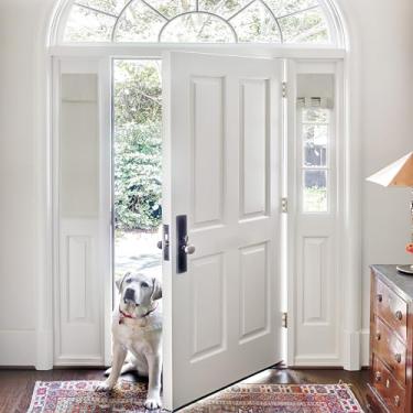 Imagem de Pony Dance Cortinas de porta lateral para porta da frente – persianas blecaute com isolamento térmico para porta francesa, privacidade total garantida, persiana pequena para porta de vidro de pátio