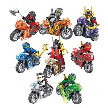 Imagem de Kit 8 Bonecos Ninjago Moto Blocos De Montar