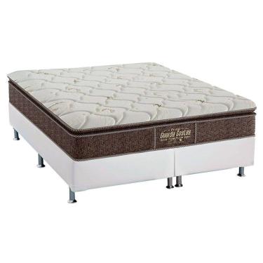 Imagem de  Cama Box Queen: Colchão Ortopédico Probel Guarda Costas Extra Firme + Base CRC Courano White(158x198)