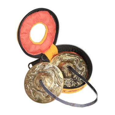 Imagem de UGPLM Címbalos tibetanos tingsha, símbolos budistas tingsha, decoração de yoga com bolsa de armazenamento, presentes exclusivos artesanais, sinos, estilo c