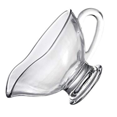 Imagem de Molheira de molho de vidro 210ml transparente gravey pourer prato servindo jarro de molho com alça transparente tigelas de molho de salada servidor pourer