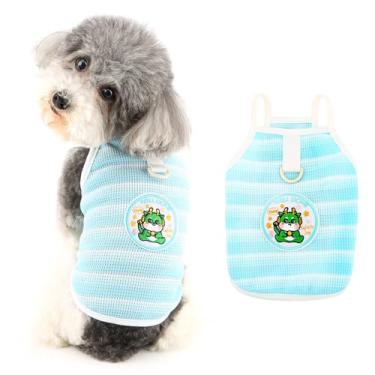 Imagem de Ranphy Camisetas listradas para cães pequenos, meninas, meninos, camisetas respiráveis e macias para filhotes de cachorro primavera verão roupas chihuahua yorkie gatos