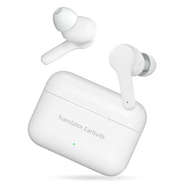 Imagem de Wooask Fones de ouvido para tradutores de idiomas M6, 74 idiomas e 70 acentos online e offline, 97% de alta precisão, funciona com dispositivos iOS e Android (offline em 8 idiomas)