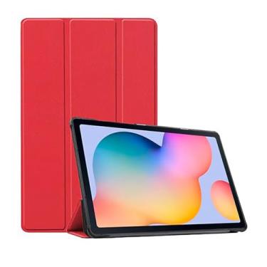 Imagem de Capa Case Smart Para Galaxy Tab S6 Lite P610/P615 (Tela 10.4") - C7 COMPANY (Vermelho)