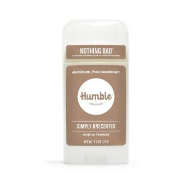Imagem de Desodorante Humble All Natural, livre de alumínio e parabenos, desodorante masculino e feminino sem crueldade, simplesmente sem perfume, pacote com 1