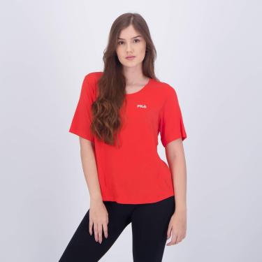 Imagem de Camiseta Fila Future Sports Flow Feminina Vermelha-Feminino