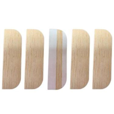 Imagem de Kit de reparo de dobradiça de placa de reparo de dobradiça de 9,5 cm, dobradiças de armário de cozinha, dobradiça de porta de armário, placa de cobertura de dobradiça de madeira, placas de enchimento de dobradiça com fitas dupla face para cozinha (12,7 cm, 8,8 cm)