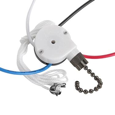 Imagem de Kit de interruptor de ventilador de teto Zing Ear ZE-208S E89885 3 velocidades 4 fios interruptor de ventilador de teto interruptor de controle de velocidade com corda para ventiladores de teto, lâmpadas de parede, luz de armário, preto bronze