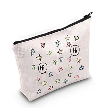 Imagem de TOBGB Hi Leaves Bolsa de maquiagem Spotify inspirada no Spotify presente BL Love Gift Comics Lover Gift TV Show Merchandise, Off White, Hi Hi