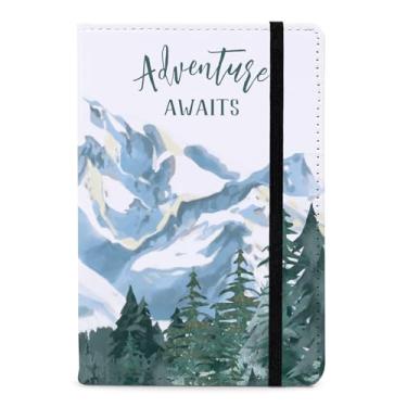 Imagem de Porta-livros de passaporte novo, Montanha nevada - 1 peça, Porta-passaporte com compartimento para cartão de vacina