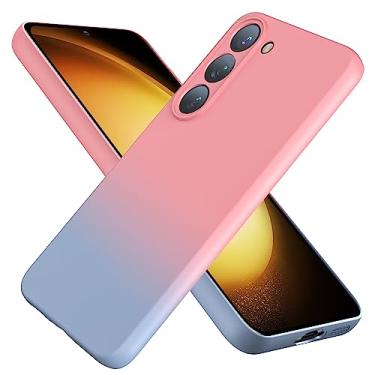 Imagem de YSLBWLE Capa para Samsung Galaxy S23, nova capa fina projetada, [proteção contra quedas de grau militar de 3 m], com protetor de lente, gradiente, rosa + azul7-sam s23-03