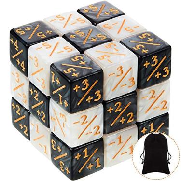 Imagem de 24 Pieces MTG Counters Dice +1/+1 Buff Tokens Black Plus 1 Counter Magic Dice Set for MTG D6 TCG Cards Gaming Accessories