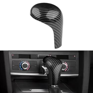 Imagem de TOTMOX Compatível com Audi A6L 2005-2011, Q5 A4L 2009-2012, A5 2008-2010, Q7 2006-2012, guarnição da tampa do botão de mudança de marcha, acessórios protetor de tampa de guarnição de tampa do botão de mudança de marchas automático de fibra de carbono