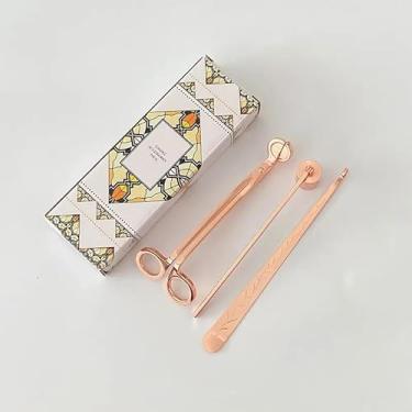 Imagem de TESOURA ABAFADOR PINÇA PARA PAVIO DE VELA KIT TOOL PRESENTE (ROSA)