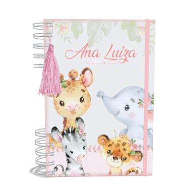 Imagem de Caderneta de Saúde Vacina A5 Personalizada Safari Delicado Menina