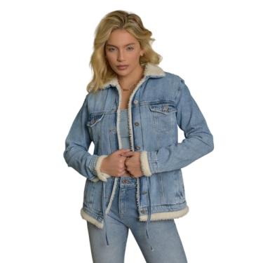 Imagem de Jaqueta Parka Jeans Feminina Forrada em Sherpa Lemier Collection