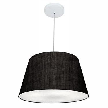 Imagem de Lustre Pendente Cone Cúpula Tecido 21/40x30 cm, Vivare Iluminação, Pendente4021 PR, Preto, Médio