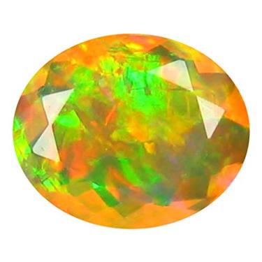 Imagem de 1,30 ct AAA+ Corte oval de qualidade premium de pedra preciosa (10 x 8 mm) opala arco-íris não aquecida opala genuína solta