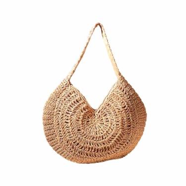 Imagem de rockible Sacola de praia de palha para férias de férias de festa de compras, b