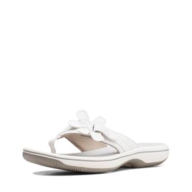 Imagem de Clarks Sandália feminina Brinkley Flora Cloudsteppers, Branco, 36