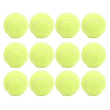 Imagem de 12 Pack Bolas De Tênis, Borracha Sentiu Pressão Bolas De Treinamento Com Saco De Armazenamento, Qualidade Premium para Jogadores Profissionais e Diversão Familiar (YELLOW)