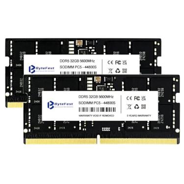 Imagem de ByteFest DDR5 RAM 64GB (2x32GB) 5600MHz PC5-44800 CL46 1.1V SODIMM 262-Pin Laptop/Notebook Módulos de memória RAM