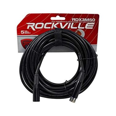 Imagem de Rockville RDX3M50 Cabo de iluminação DMX de 3 pinos 100% cobre OFC fêmea 2 macho