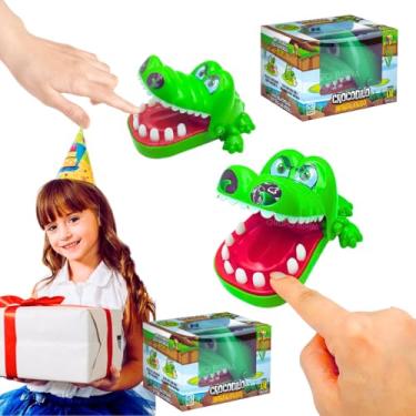 Imagem de Kit 2 Brinquedo Crocodilo Morde Dedo Kit Brinquedos Criança 3 anos Infantil Jacaré Dente Dentista Presente Para Criança Menino Menina jogos Infantis Brinquedos Educativos