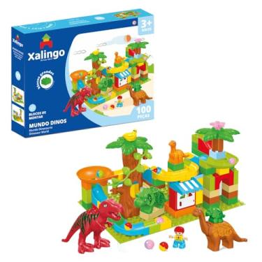 Imagem de Xalingo Blocos de Montar Mundo Dinos 100 Peças Grandes