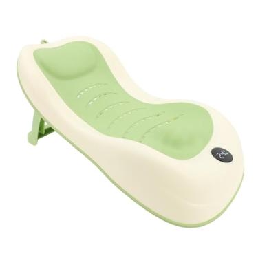 Imagem de Suporte de Banho Infantil, Assento para Banheira de bebê Com Termômetro, Pia Macia Antiderrapante, Suporte Portátil para Banho de bebê, Multifuncional para Recém-nascidos e (verde)