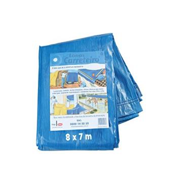 Imagem de Lona Azul 8x7m de 200 Micras com Ilhoes Carreteiro/Camping/telhado/cobertura/
