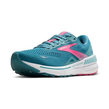 Imagem de Brooks Tênis de corrida feminino Adrenaline GTS 23, Azul tempestade, rosa, água-marinha, 39