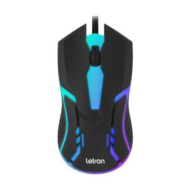 Imagem de Mouse Gamer Para Jogos Usb Led 3 Botões 1000 DPI Letron - Leonora