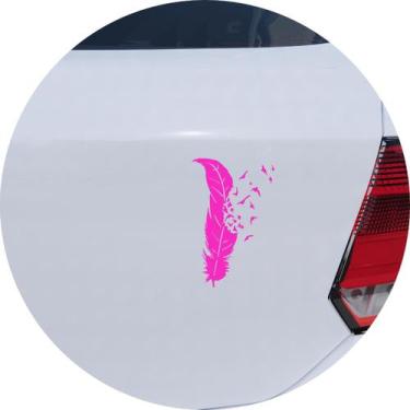 Imagem de Adesivo de Carro Caneta Pena de Pássaros - Cor Rosa - Melhor Adesivo, 