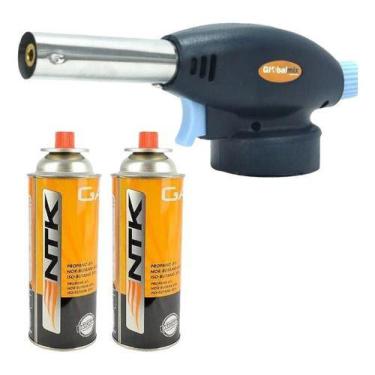 Imagem de Maçarico Culinário Gt6019 Gás Butano Solda Regulagem 2refil - Globalmi