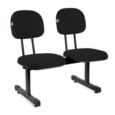 Imagem de Longarina Secretária 2 Lugares Tecido Preto - Ideaflex