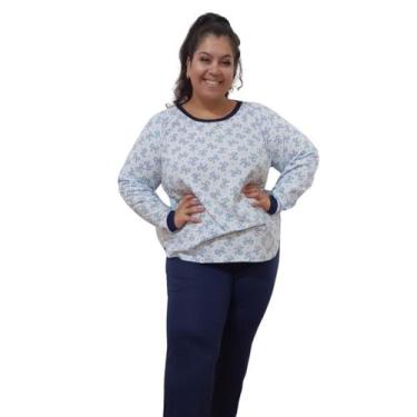 Imagem de Pijama Plus Size Feminino Manga Longa Estampas Variadas - Turbulencia 