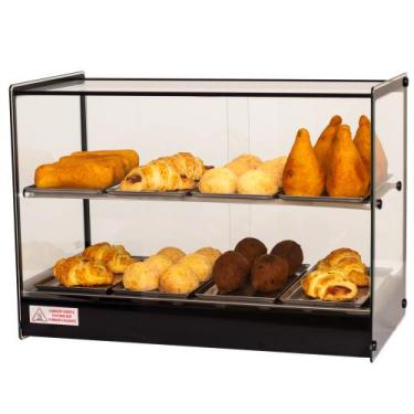 Imagem de Estufa EVR Dupla Vitrine Para Salgados 8 Bandejas Titã, 110V, Preto