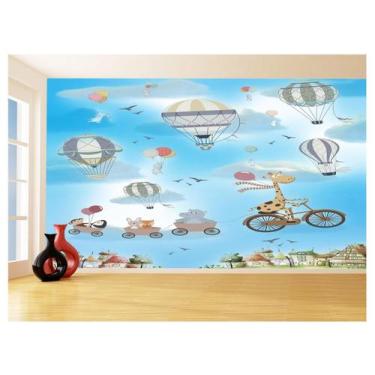 Imagem de Papel De Parede 3D Infantil Nuvens Girafa Babê 3,5M Azs360 - Você Deco