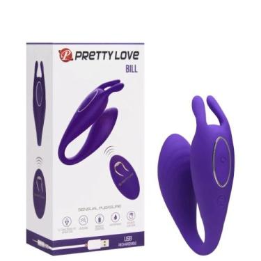 Imagem de Vibrador casal bill toque aveludado 12 vibralçoes luxo - VIP MIX