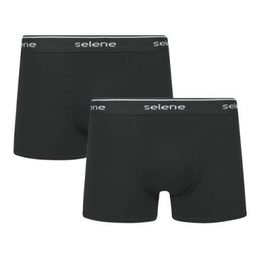 Imagem de 2 Cuecas Boxer Box Em Algodão Plus Size Tamanhos Grandes Selene, Preto