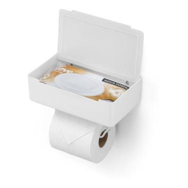 Imagem de Suporte Porta Papel Higiênico Porta Celular Papeleira Lenço Humedecido