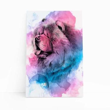 Imagem de Quadro Cachorro Chow Chow Tinta Aquarela Canvas 60X40Cm - Plimshop
