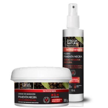 Imagem de Kit termoativo creme de pimenta negra 300g fluido 190ml dágua natural