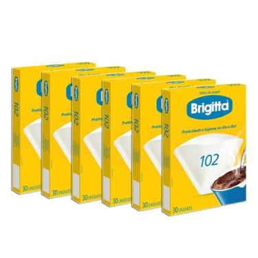 Imagem de Coador De Café De Papel Filtro Brigitta N102 Kit 6