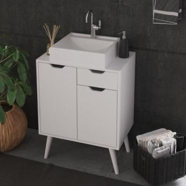 Imagem de Armário Para Banheiro 2 Portas 1 Gaveta 60cm BN3637 Tecno Mobili - Tec