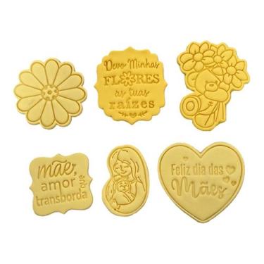 Imagem de Kit 6 Cortador Biscoito Dia das Mães Amor Transborda - DOCE IMPRESSO, 